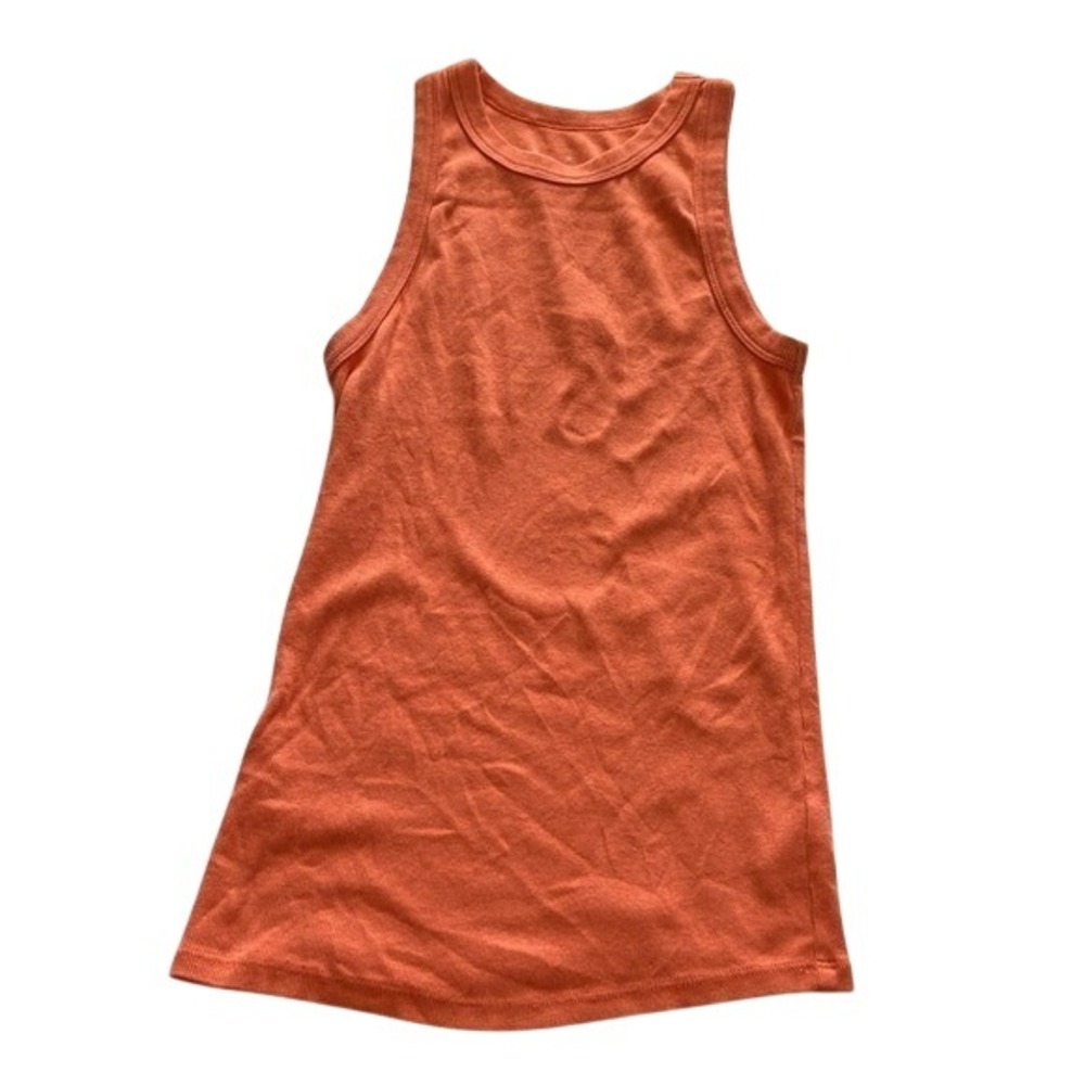 A New Day Womens Ribbed High Neck Tank Top Burnt Orange Small‎ Rib Knit Preloved